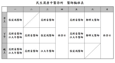 漢唐中醫門診表